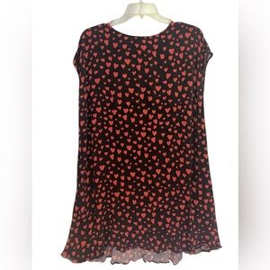 Pop sugar black hearts babydoll cap sleeve swing valentines rockabilly dress